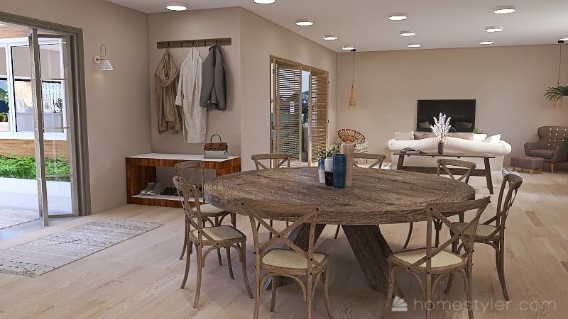 Modern Chill Dining Kitchen 3d design renderings