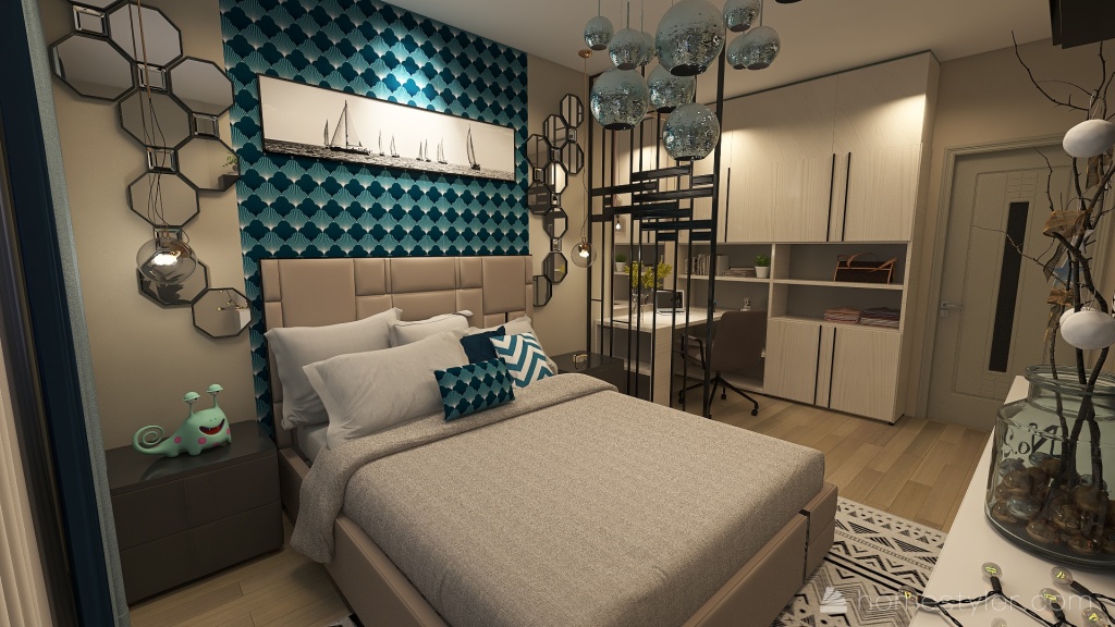Nastya flat 3d design renderings