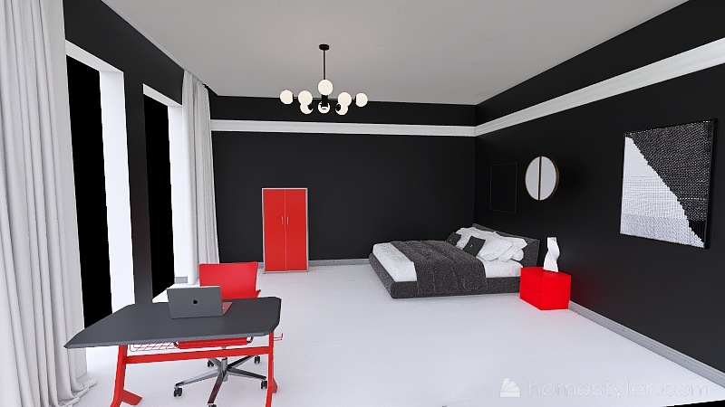 Black widow's room 3d design renderings