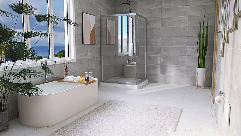 Modern Bathroom 3d design renderings