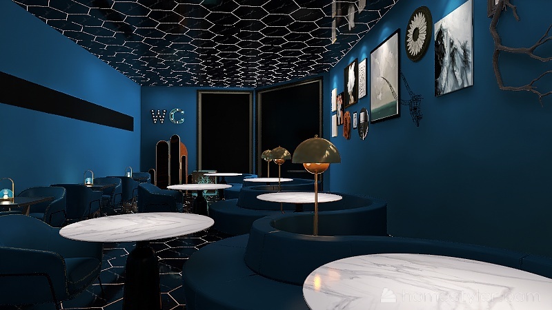 The blue room 3d design renderings