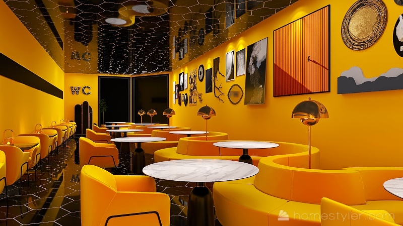 The yellow room 3d design renderings