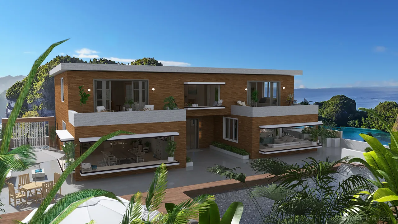 Modern Sardinian House 3d design renderings