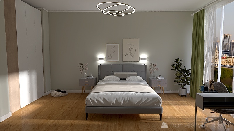 Copy of спальня Алены с 2 дверями_copy 3d design renderings