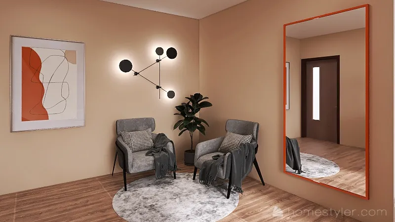 Гостиная - спальня 3d design renderings