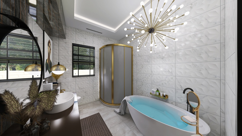 Contemporary Bathroom 3d design renderings