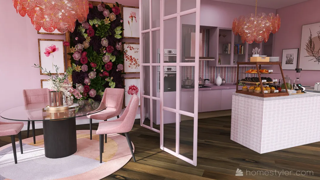#ValentineContest-demo-Valentine's Café and Lounge 3d design renderings
