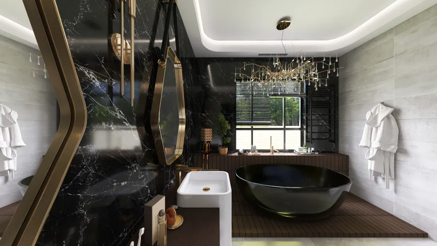 Contemporary Master Bathroom 3d design renderings