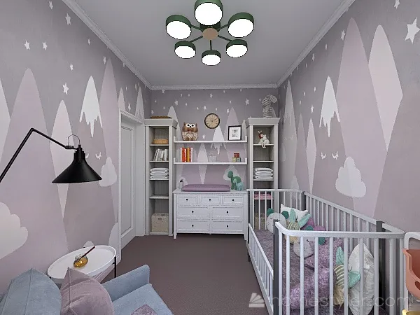 #Детская для младенца 3d design renderings