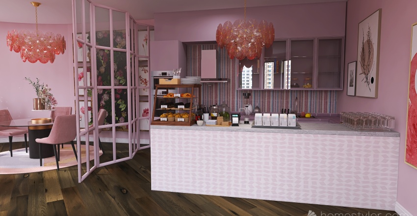 Cafe Dining/Lounge 3d design renderings