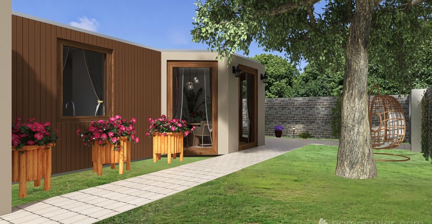 Guest house with garden 3d design renderings