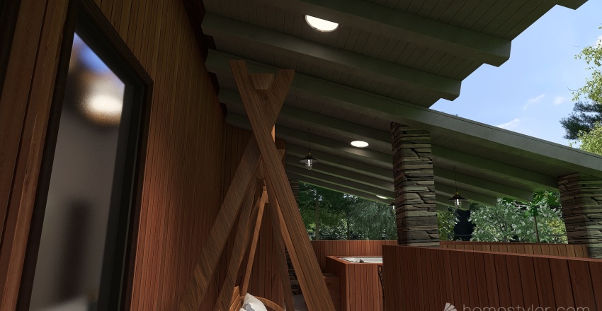 Contemporary Private Terrace 3d design renderings