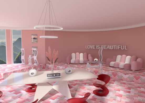 #ValentineContest- LOVE Room Design Rendering