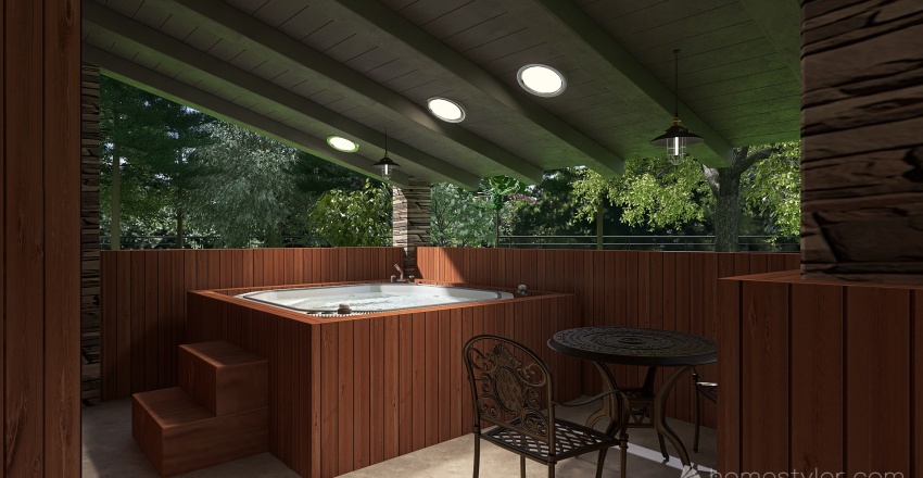 Contemporary Private Terrace 3d design renderings