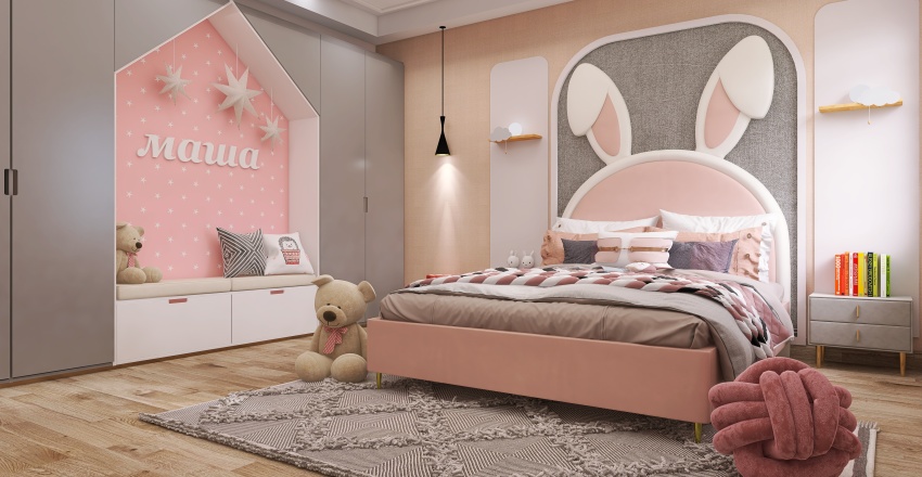 kid bedroom 3d design renderings