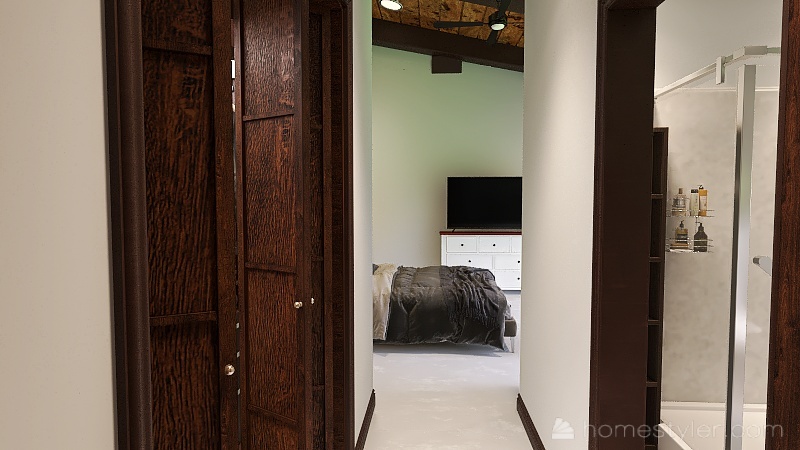 Contemporary Guest Bedroom 3d design renderings