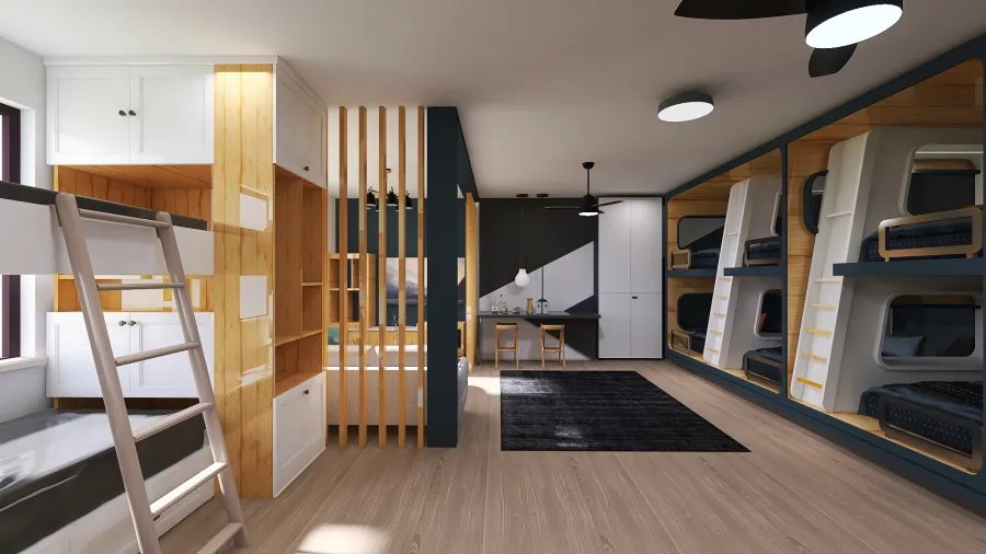 Men's Bunkroom 1 3d design renderings
