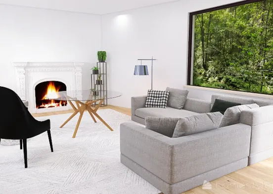 living room floorplan Design Rendering