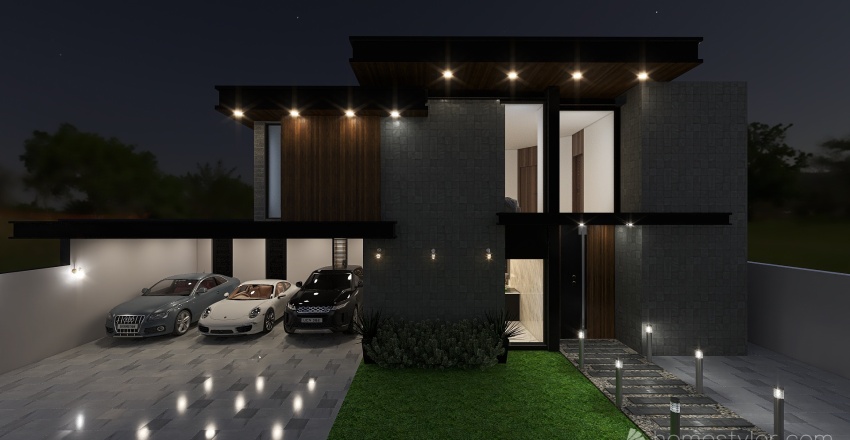 Modern Luxury House + Art Deco 3d design renderings