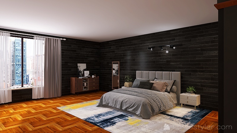 dormitorio de hotel J 3d design renderings
