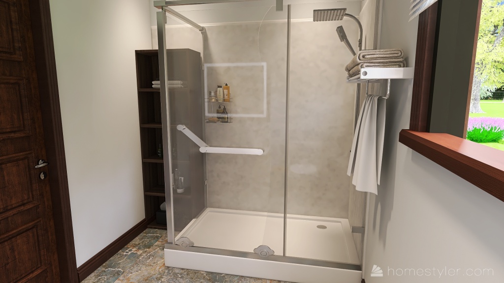 Contemporary Guest Bathroom 3d design renderings