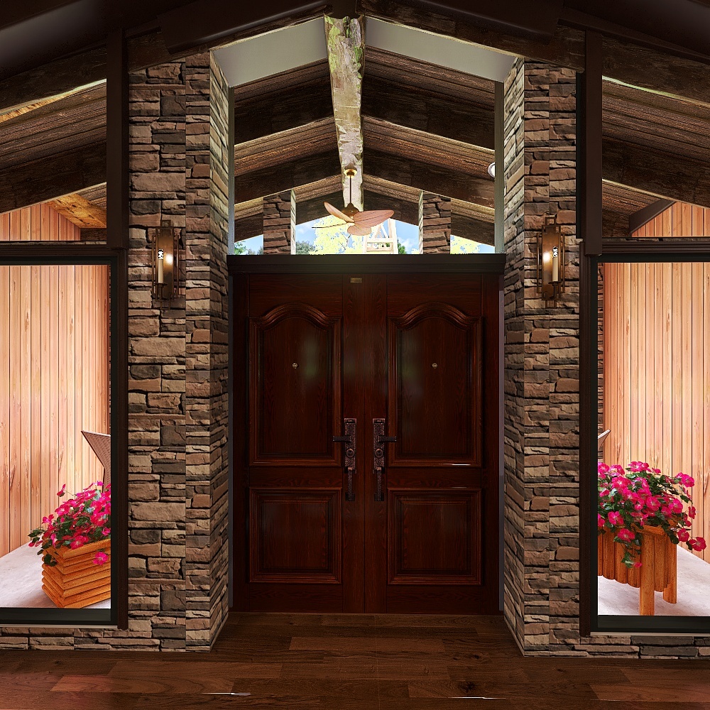 Contemporary Foyer 3d design renderings
