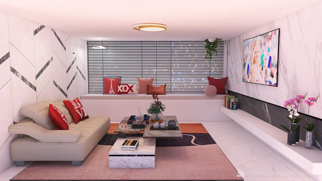 9 sqm Living area 3d design renderings