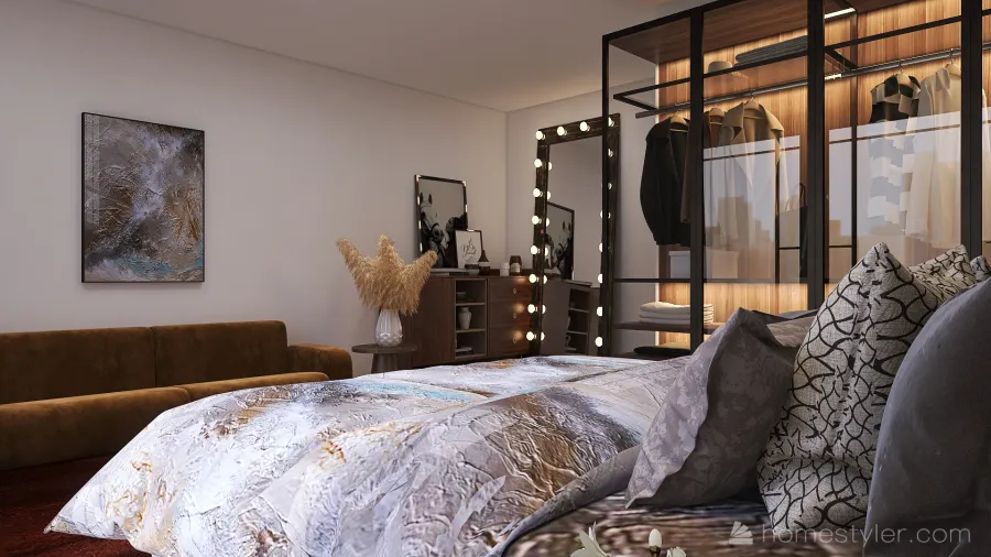 Modern Second Bedroom 3d design renderings