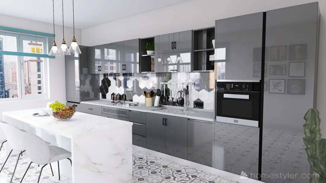 #KitchenContest_Grey 3d design renderings