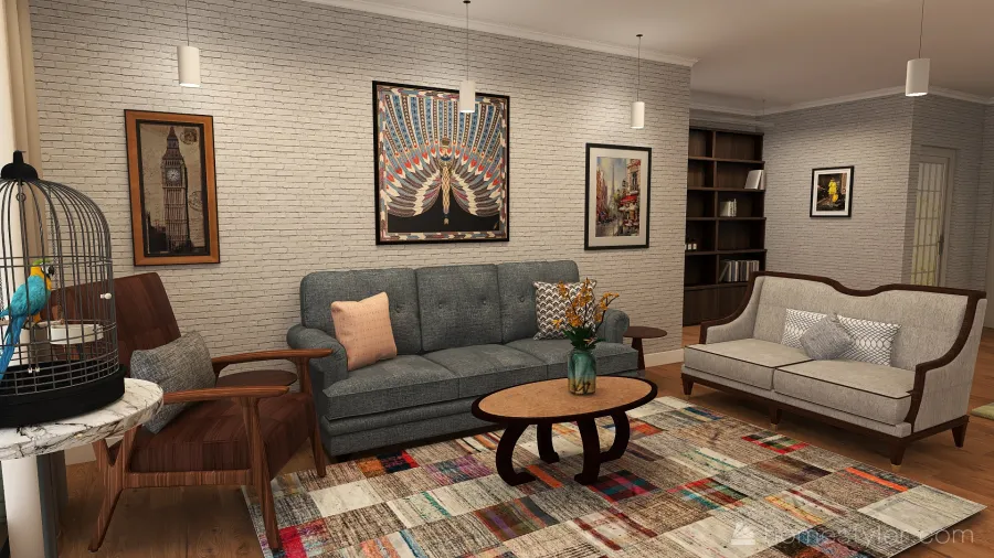 Living Room/Dining Room 3d design renderings