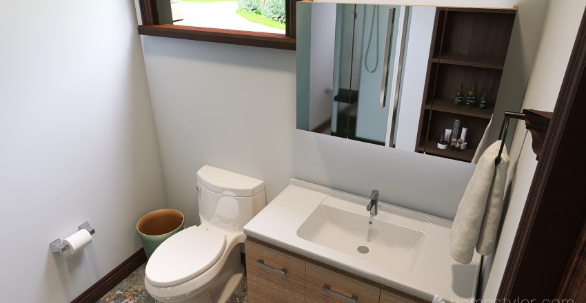 Contemporary Bathroom 2 3d design renderings