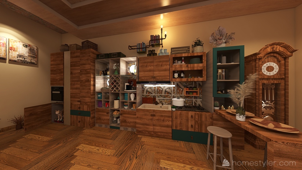 Loft - cucina/notte 3d design renderings
