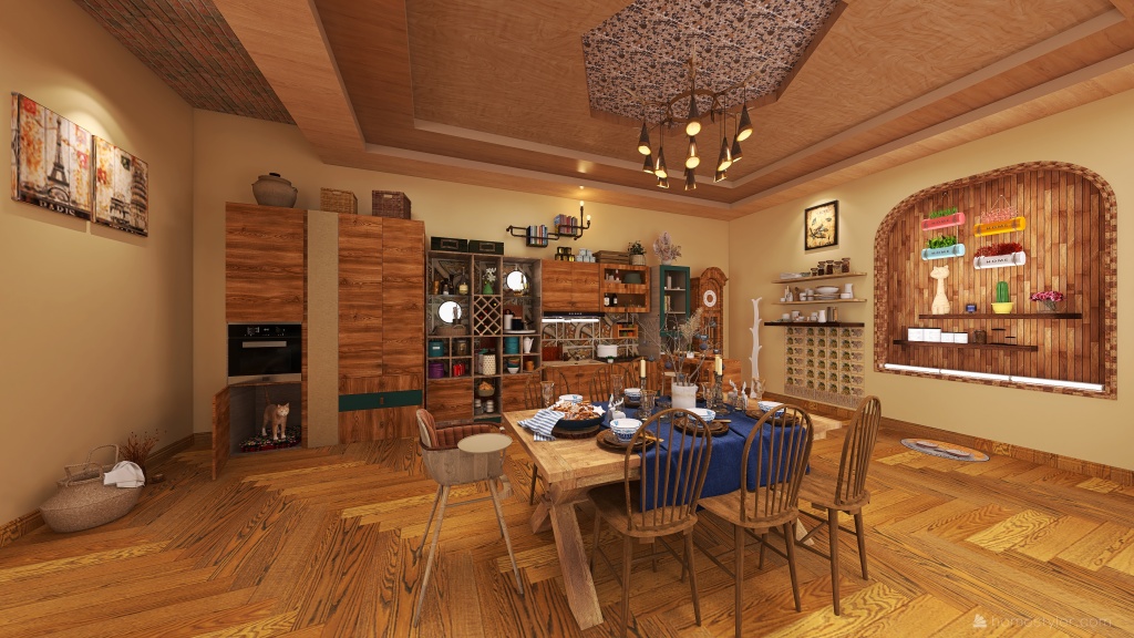 Loft - cucina/notte 3d design renderings