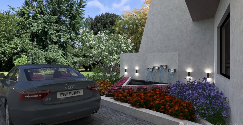 Modern Courtyard 3d design renderings