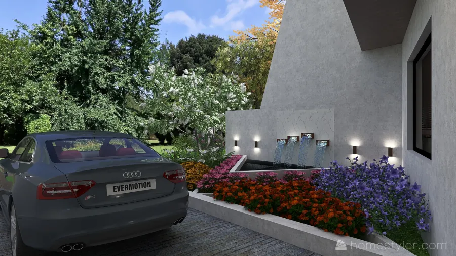 Modern Courtyard 3d design renderings