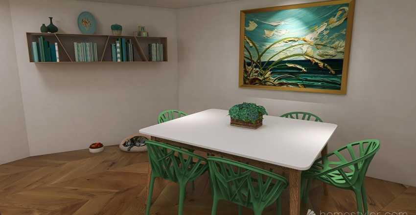 #KitchenContest - Vacation Turquoise Kitchen 3d design renderings