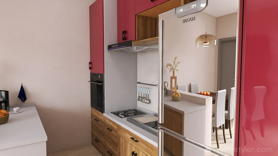 #Kitchencontest_Purple 3d design renderings