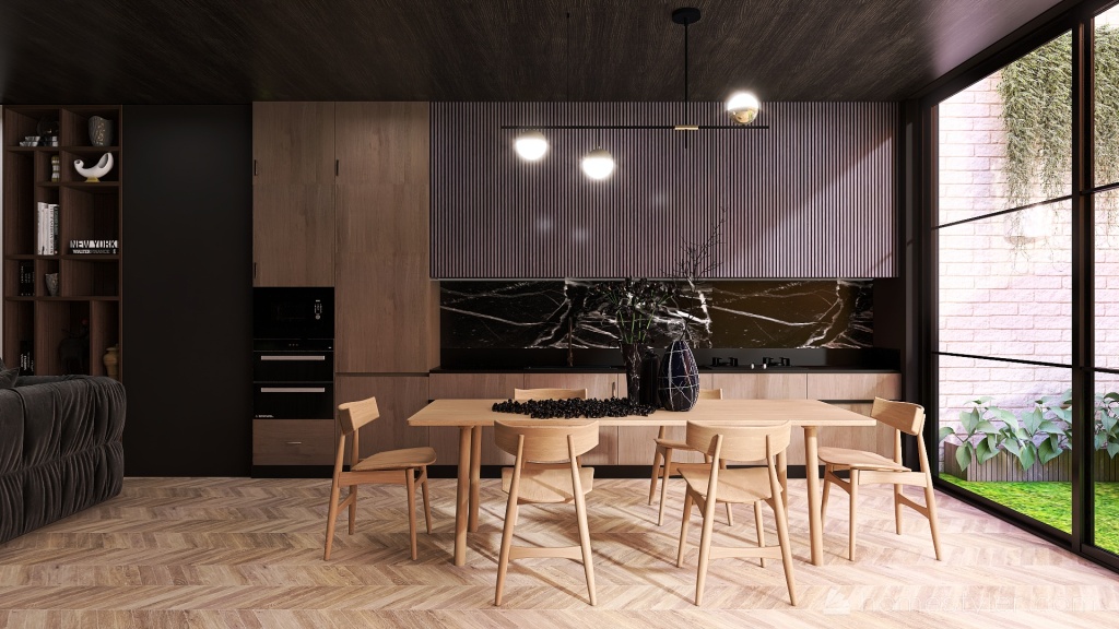 #KitchenContest- |Dark Marbles| 3d design renderings