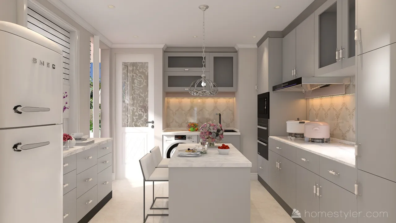 Charming Modern Shabby Chic Dreamy Tiny House #KitchenContest 3d design renderings