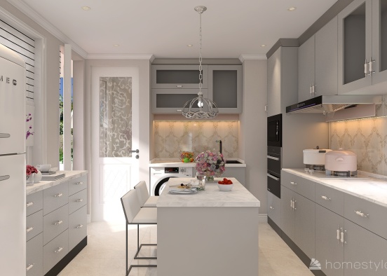 Charming Modern Shabby Chic Dreamy Tiny House #KitchenContest Design Rendering