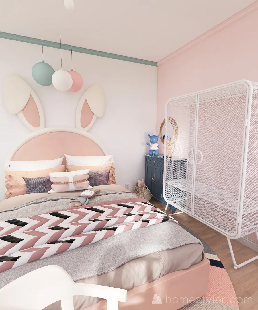 The dream bedroom for little girls 3d design renderings