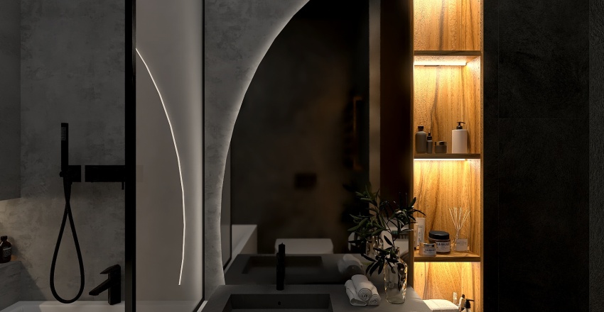 Beton bathrom 3d design renderings