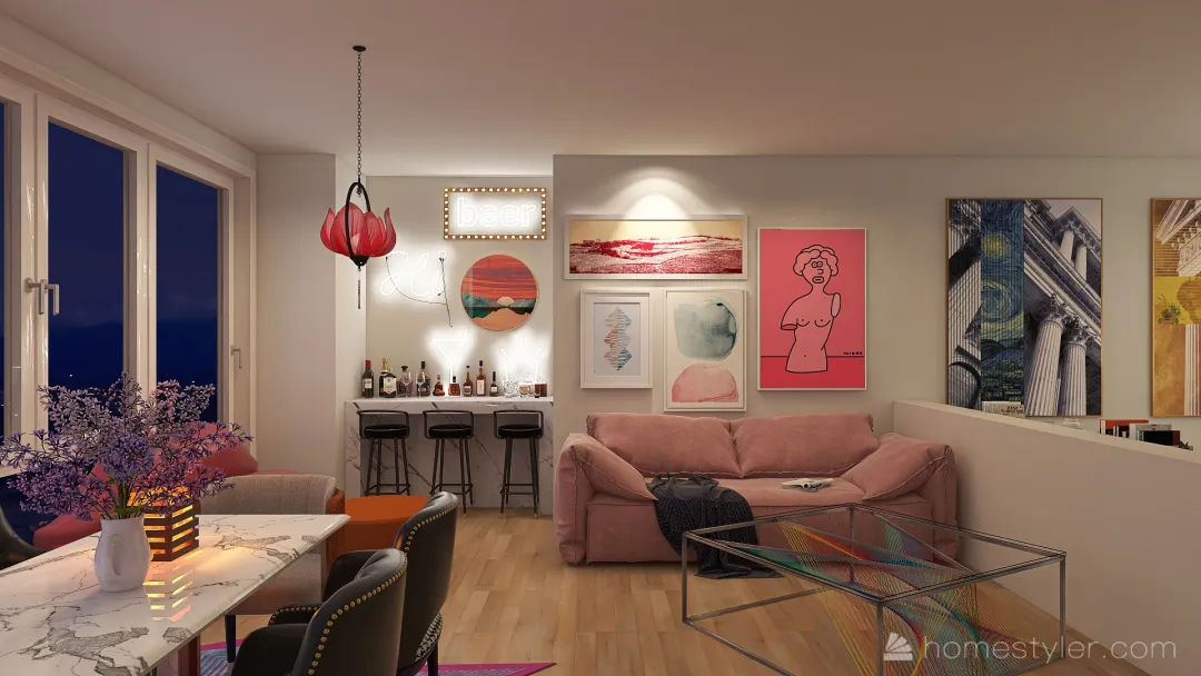 NEW YORK mini apartment 3d design renderings