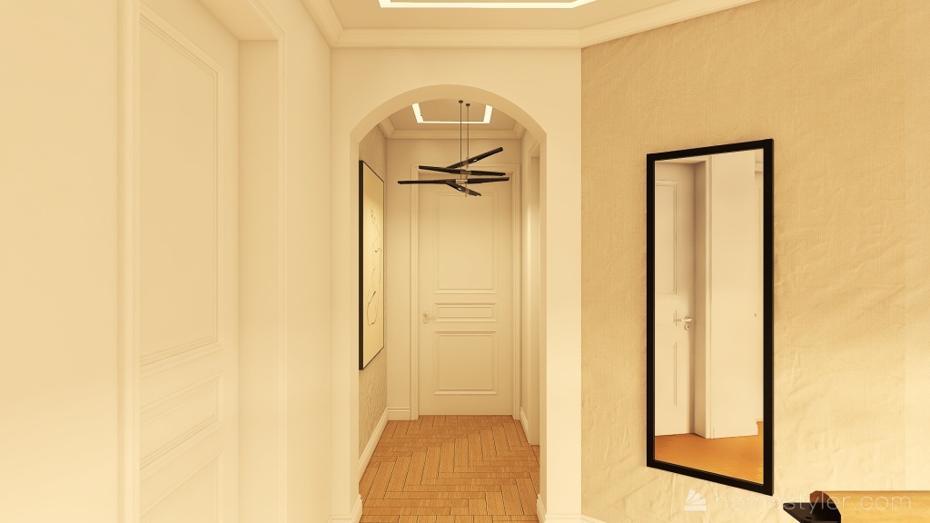 Farmhouse Hallway1 3d design renderings