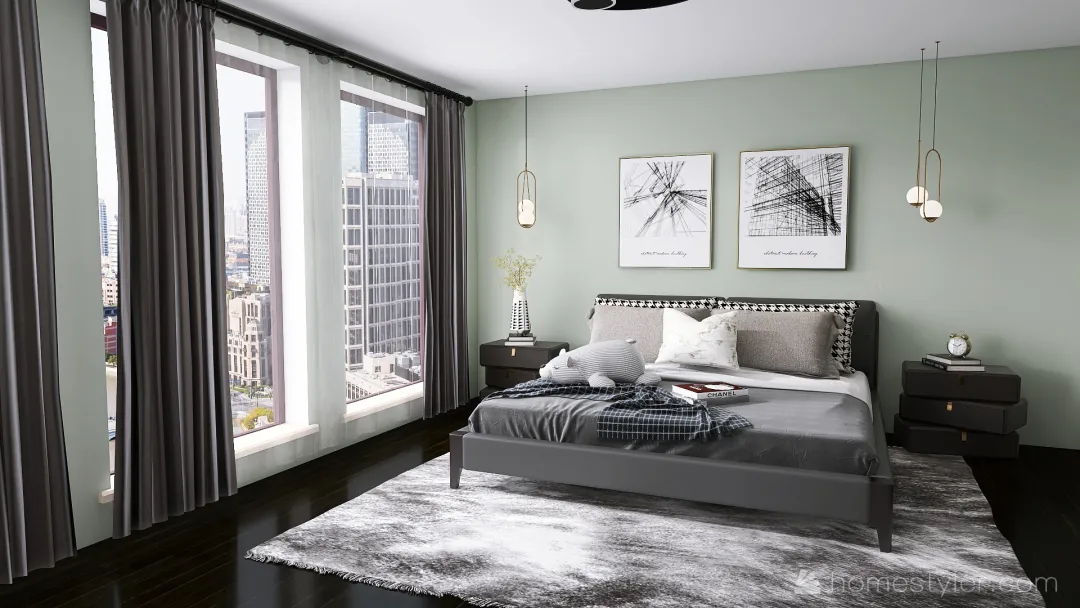 Design Modern Master Bedroom 3d design renderings