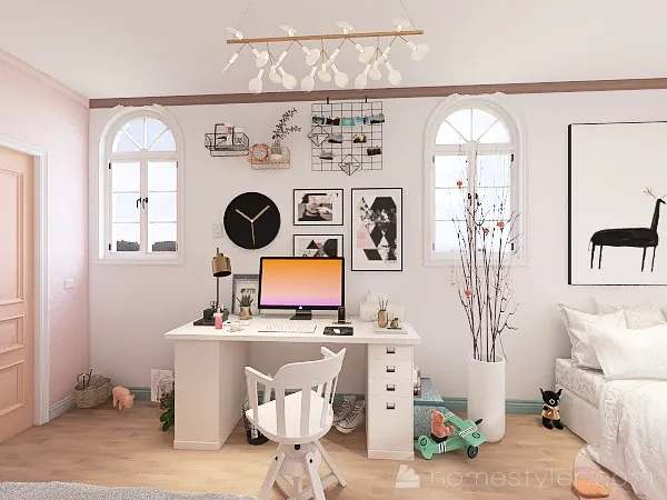 The dream bedroom for little girls 3d design renderings