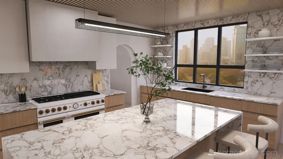 #KitchenContest - Modern Japandi Kitchen 3d design renderings