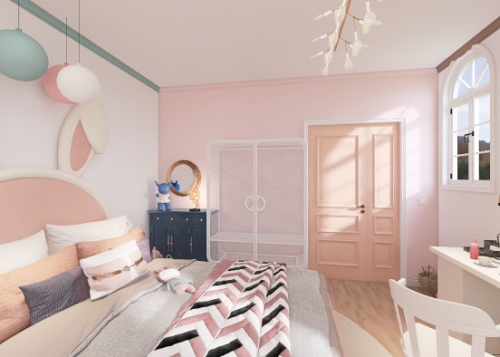 The dream bedroom for little girls Design Rendering