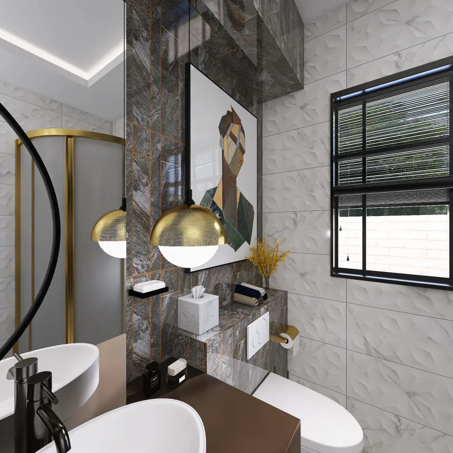 Contemporary Bathroom 3d design renderings
