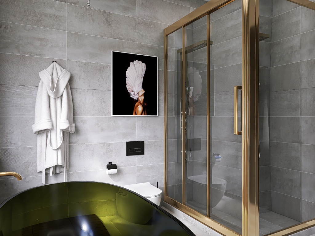 Contemporary Master Bathroom 3d design renderings